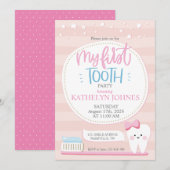 Uitnodiging eerste tiendaagse babymeisje (Voorkant / Achterkant)