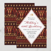 Uitnodiging Egyptische Birthday Party (Voorkant / Achterkant)