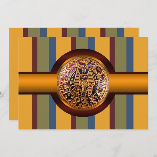 Uitnodiging Egyptische King Party (Voorkant / Achterkant)