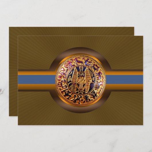 Uitnodiging Egyptische King Party (Voorkant / Achterkant)