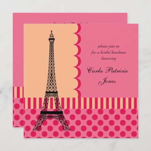 Uitnodiging Eiffel Tower (Voorkant / Achterkant)