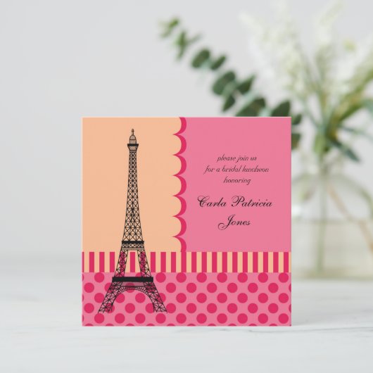 Uitnodiging Eiffel Tower (Staand voorkant)