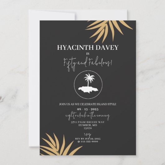 Uitnodiging eiland Jamaica (Voorkant)