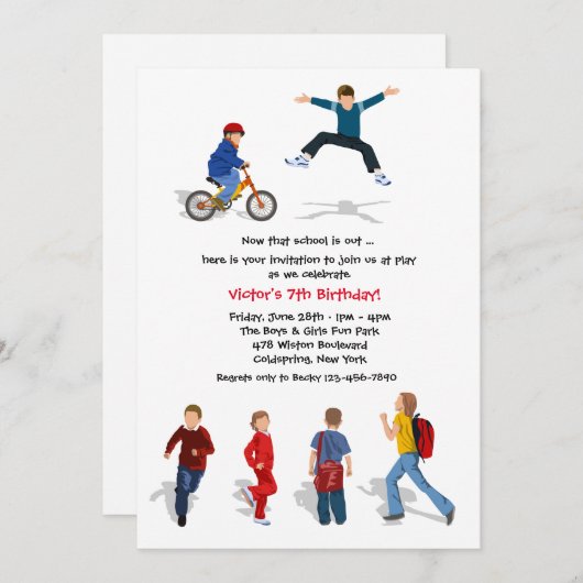 Uitnodiging einde schooljaar (Voorkant / Achterkant)