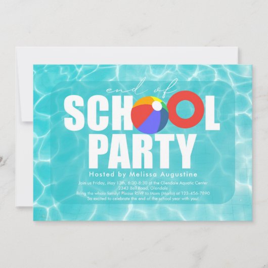 Uitnodiging einde schoolpool (Voorkant)