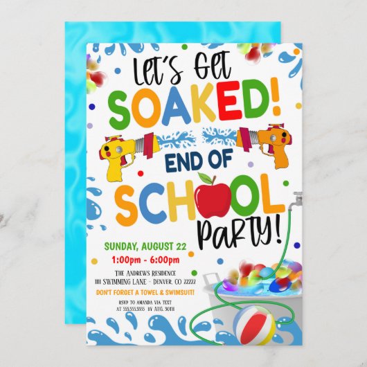 Uitnodiging einde schoolpool (Voorkant / Achterkant)