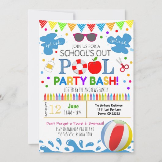 Uitnodiging einde schoolpool (Voorkant)