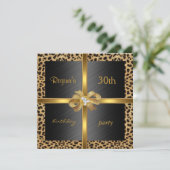 Uitnodiging Elegant 30ste Verjaardag Luipaard Goud (Staand voorkant)