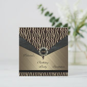 Uitnodiging Elegant 30th Metal Black Jewel Animal  (Staand voorkant)