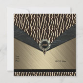 Uitnodiging Elegant 30th Metal Black Jewel Animal  (Achterkant)