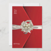 Uitnodiging Elegant 40e Rood Velvet Parelplein (Achterkant)