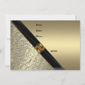 Uitnodiging Elegant 40e verjaardag Bronze Metaal (Achterkant)