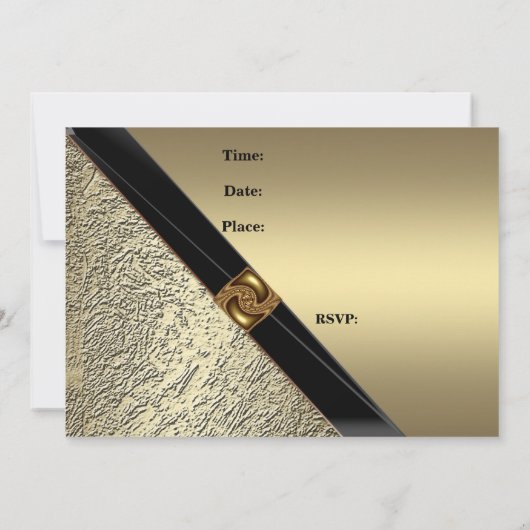 Uitnodiging Elegant 40e verjaardag Bronze Metaal (Achterkant)