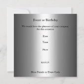 Uitnodiging Elegant Animal Zebra Silver Jewel Flor (Achterkant)