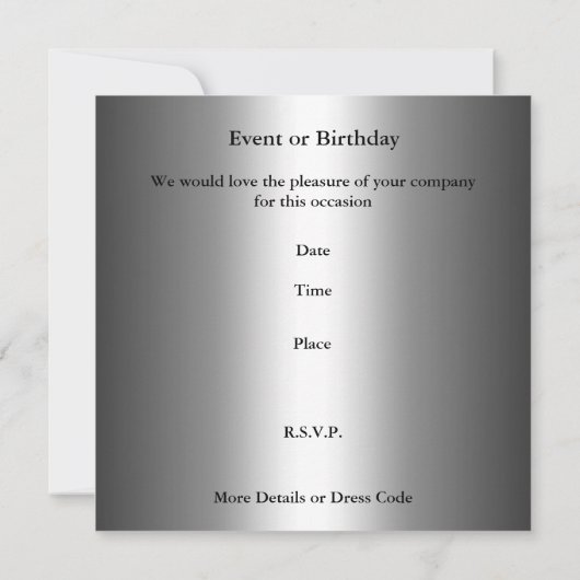 Uitnodiging Elegant Animal Zebra Silver Jewel Flor (Achterkant)