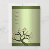 Uitnodiging Elegant Avocado Green Floral (Achterkant)