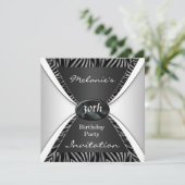 Uitnodiging Elegant Birthday 30th Zebra black Whit (Staand voorkant)