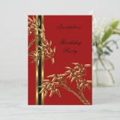 Uitnodiging Elegant Birthday Party Asian Bamboo (Staand voorkant)