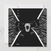 Uitnodiging Elegant Birthday Party Wild Black Jewe (Achterkant)