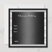 Uitnodiging Elegant Black White Jewel Diamond (Achterkant)