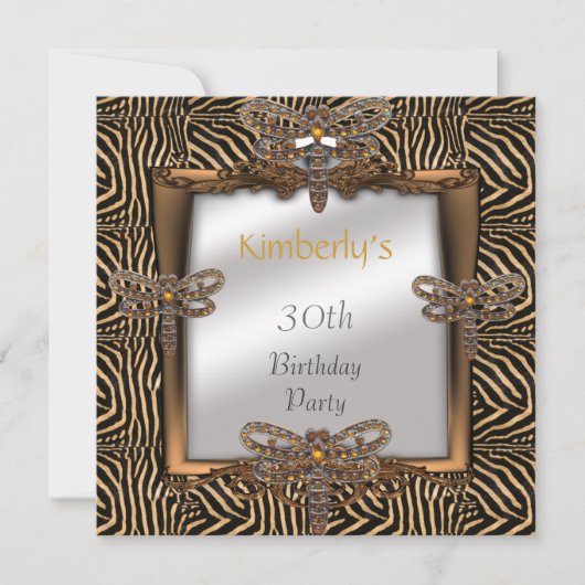 Uitnodiging Elegant Bronze Animal Dragonfly jewel (Voorkant)