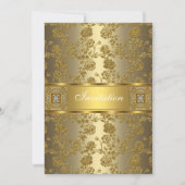 Uitnodiging Elegant Classy Gold Bronze Floral (Voorkant)