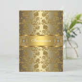 Uitnodiging Elegant Classy Gold Bronze Floral (Staand voorkant)