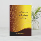 Uitnodiging Elegant Geel Geel Zwart Keel (Staand voorkant)