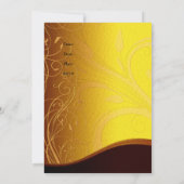Uitnodiging Elegant Geel Geel Zwart Keel (Achterkant)