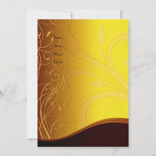 Uitnodiging Elegant Geel Geel Zwart Keel (Achterkant)
