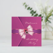 Uitnodiging Elegant Roze Fluwelen Bloem Boog 2 (Staand voorkant)