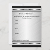 Uitnodiging Elegant Silver 50e verjaardag (Achterkant)