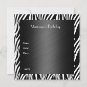 Uitnodiging Elegant Silver White Jewel Zebra (Achterkant)