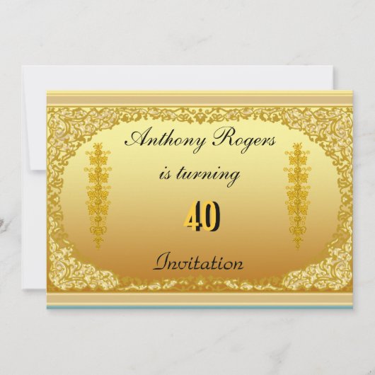 Uitnodiging Elegant Verjaardagsfeest voor Mannen (Voorkant)