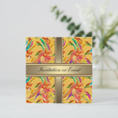 Uitnodiging Elegant Vintage Flowers Yellow (Staand voorkant)