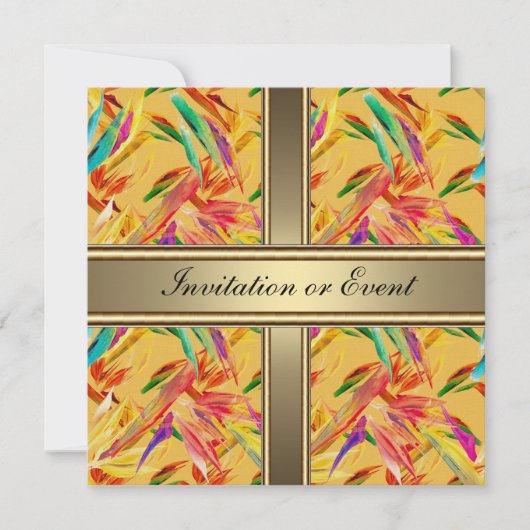 Uitnodiging Elegant Vintage Flowers Yellow (Voorkant)