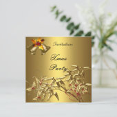 Uitnodiging Elegant Xmas Asia Bamboo Gold (Staand voorkant)