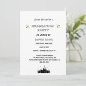 uitnodiging Elegante Black & White Graduation part (Staand voorkant)