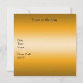 Uitnodiging Elegante Gouden Verjaardagsfeest (Achterkant)