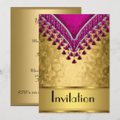 Uitnodiging Elke Party Goud en Paars (Voorkant / Achterkant)