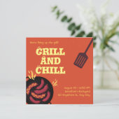 Uitnodiging en aankondiging van Grill en Chill (Staand voorkant)