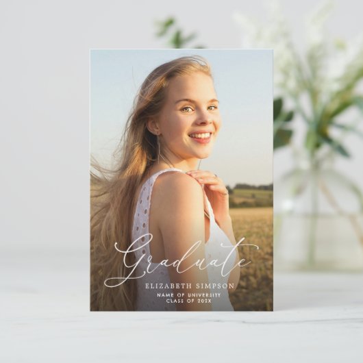 Uitnodiging en aankondiging van het White Script-a (Staand voorkant)