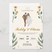 Uitnodiging en echtpaar (Voorkant / Achterkant)