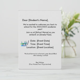 Uitnodiging en kantoorbenodigdheden