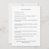 Uitnodiging en programma voor LDS-tempel en priest (Achterkant)