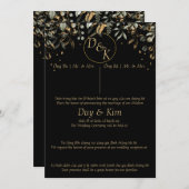 Uitnodiging Engels/Vietnamees voor zwarte/goudbrui (Voorkant / Achterkant)