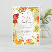 Uitnodiging esdoornbladeren (Staand voorkant)