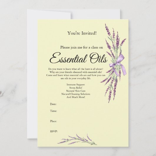 Uitnodiging Etherische Olie Klas (Voorkant)
