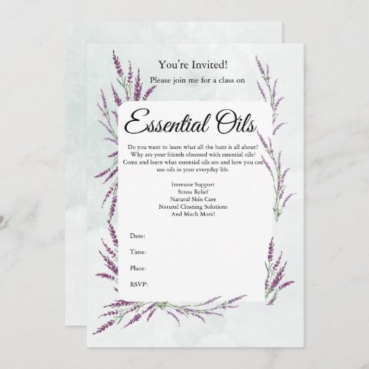 Uitnodiging Etherische Olie Klas (Voorkant / Achterkant)