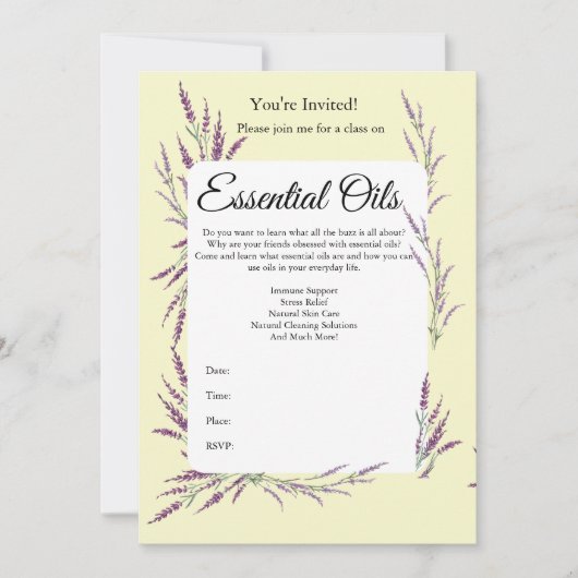 Uitnodiging Etherische Olie Klasse (Voorkant)